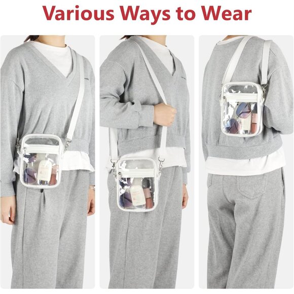 Clear Bag for Stadium Events - Small Clear Purses for Women Crossbody Messenger - Picture 8 of 9